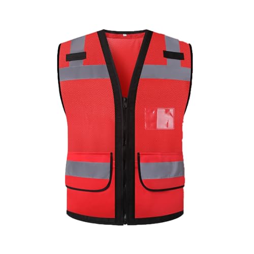 Gilet réfléchissant haute visibilité esmen rouge M pour éviter les accidents
