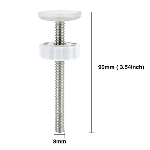 Amorbase Pet Gates Spindle Rods 8Mm(M8) - Replacement Threaded Screw Bolts Hardware Parts Kit Wall Protector For Baby Pressure Mounted Safety Door & Pet Stair Gates (White) - By Amorbase #TOP1