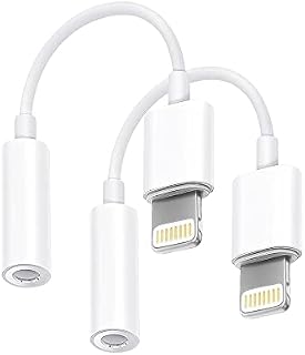 2 Pack iPhone to 3.5mm Headphone Adapter, [Apple MFI Certified] Lightning to 3.5mm Headphone Jack Adapter iPhone Dongle Earphone Converter Compatible with iPhone 13/12/11/XS/X/8/7 for All iOS Systems
