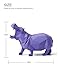 HAUCOZE Hippo Statue Animal Sculpture Figurine Modern Home Decor Table Art Gift for Bedroom Living Room Purple Polyresin 7.1 Inch