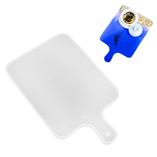 Epoxy Resin Silicone Casting Molds,Rectangle Chopping Board Mould Serving Tray Silicone Mould with Handle for DIY Home Table Decor