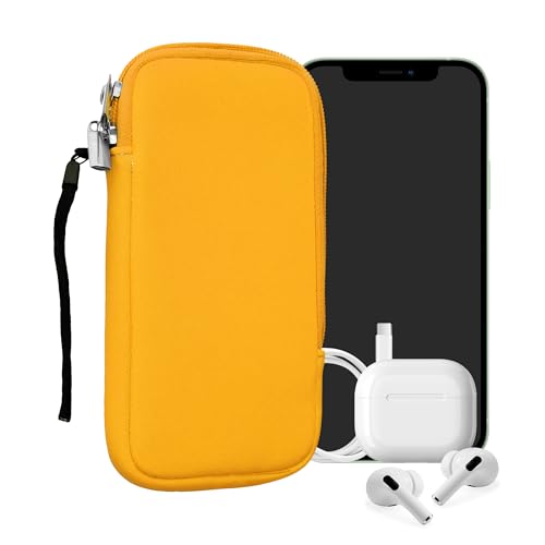 kwmobile Estuche de Neopreno Universal para Smartphone - Funda Protectora con Cremallera para XL - 6,7/6,8' Amarillo Miel