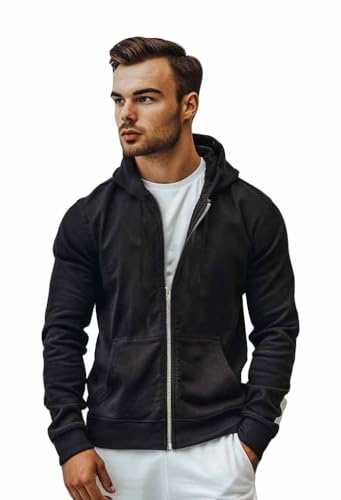 Proteck'd Men's Faraday Silver Lined Zip Up Emf Proof Hoodie e13 Emf, Black