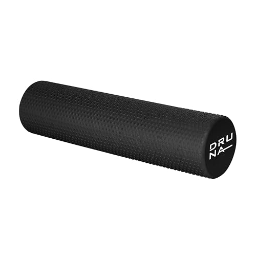 Foam Roller de Espuma Rulo Extra Largo Rodillo Redondo para Masajes Musculares, Fitness, Yoga y Pilates en Casa y Gimnasio EVA Liviano INDIGO 60 * 15 cm Negro