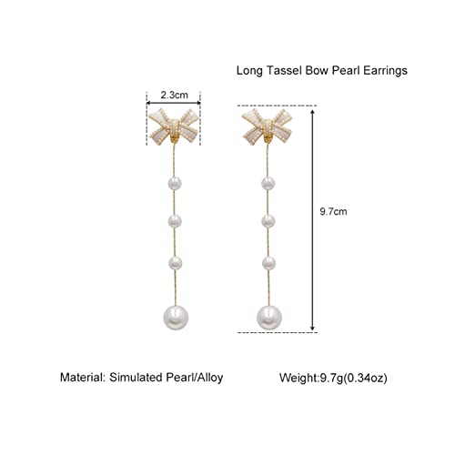 Fonte da área de trabalho Brincos de pérola Bowknot Brincos Dangle Brincos De Moda Brinco De Brinco
