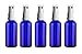 Produktbild 5 x Blauglasflasche 100ml royalblau / Sprühflasche inkl. Pumpzerstäuber / Sprühkopf weiss DIN 18 mit transparenter Schutzkappe ***Apothekenqualität, gefertigt nach dem Europäischen Arzneibuch***