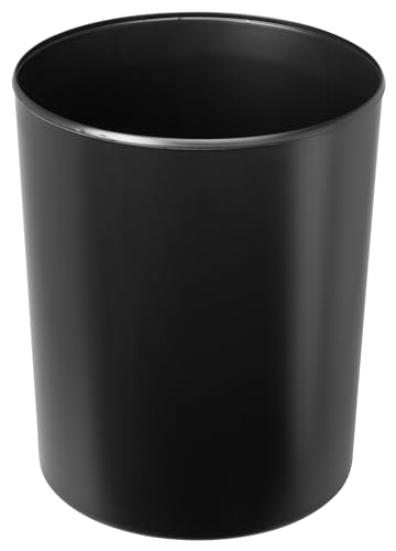 HAN Sicherheitspapierkorb, 13 Liter, flammenhemmender Abfalleimer, Papierkorb aus schwer entflammbaren Spezialkunststoff, 1814-F-13, schwarz