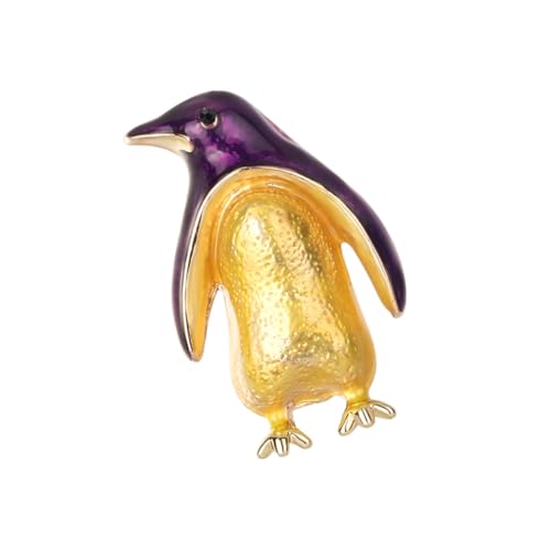 Broche pingouin mignon en alliage et strass pour customiser un sac de fête