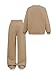 SOLY HUX Cute Clothes for Girls Sweatsuit Sets Crewneck Casual Sweatpants 2 Piece Outfits Sweatshirt and Pants Khaki Letter 11Y