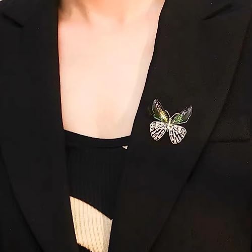 Image of Rhinestone Animal Butterfly Brooch Pin, Colorful Crystal Insect Butterfly Wings Suit Lapel Pin, Coat Pin Jewelry for Women Girls