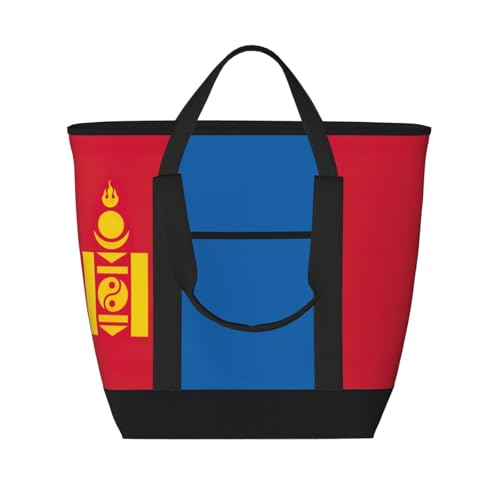 Sac isotherme grande capacité motif Mongolie cabas noir