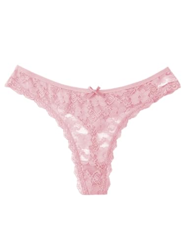 Image of Murimia Sexy Seamless Thongs for Women Lace Underwear Breathable Low Rise T-Back Panties