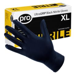 PRO UltraGRIP Black 5g Nitrile Gloves, Heavy-Duty, XL, 100 Pack