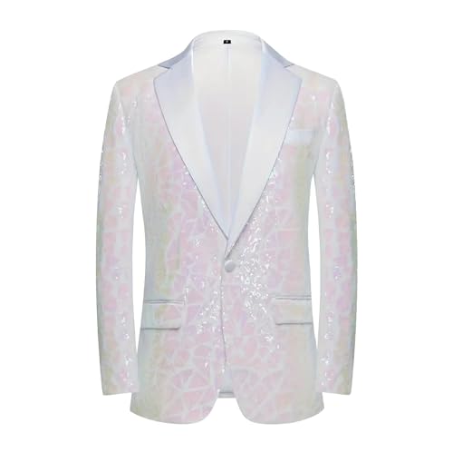 Mens Sequin Tuxedo Jacket Slim Fit Shawl Lapel Long Sleeve Blazer One Button Shiny Suit Jackets for Party Prom Dinner2