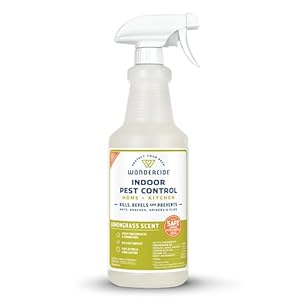 Wondercide – Indoor Pest Control Spray for Home and Kitchen – Ant, Roach, Spider, Fly, Flea, Bug Killer and Insect Repellent – with Natural Essential Oils – Pet and Family Safe — Lemongrass 32 oz