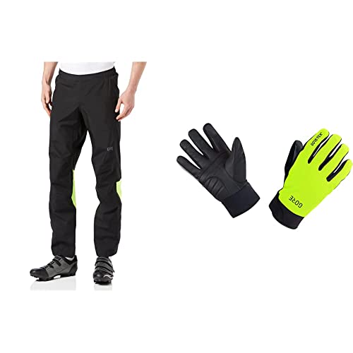 GORE WEAR Herren Gore-tex Paclite Hose, Black/Neon Yellow, L EU & C5 Thermo...