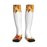 Calcetines hasta la rodilla para mujer con temática de Acción de Gracias, 15-20 mmHg, calcetines casuales y estéticos para ropa de mujer.