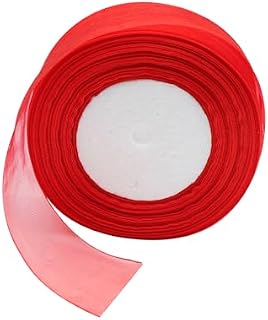 Christmas Ribbon for Gift Wrapping 45m Red Xmas Ribbon Organza Roll 40mm Wide Clear Chiffon Curling Ribbons for Crafting Christmas Gifts Wrapping Christmas Tree Wedding Party DIY Bow Accessories
