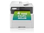 Brother MFCL3740CDWE Multifunzione LED a Colori Ecopro ready| 18 ppm | Stampa Fronte/Retro|Display Touch 8,8 cm| USB, LAN e Wi-Fi |Cassetto da 250 fogli|ADF 50 fogli|Toner inclusi da 500 pag