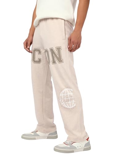 Pantalon de survêtement décontracté pour homme en écru melange taille L