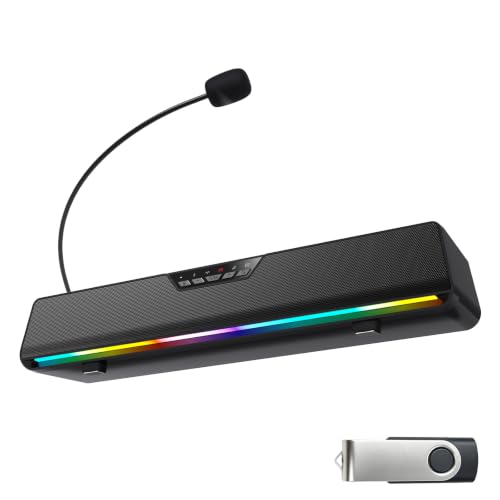 Bingxue Bluetooth 5.1 Sound Bar Speaker for Computer,USB Plug & Play RGB Sound Bar Speaker Gaming Speakersr Desktop Speaker,PC Speaker,Laptop Speaker,Tablet Speaker by Bingxue - Used condition - US$33.25