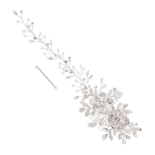 PENIKOKO ブライダルヘッドピース 手作りラインストーンヘアコーム 耐久設計 結婚式用女性アクセサリー 華やかで快適なフィット感