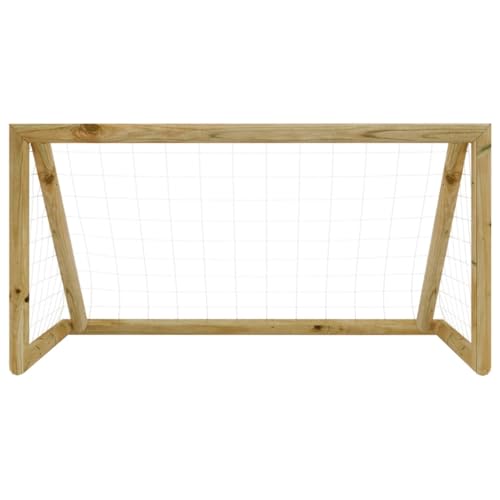 Portería de fútbol 160 x 80 x 100 cm de pino con red de polietileno, estable puerta de jardín para niños y entrenamiento de fútbol al aire libre