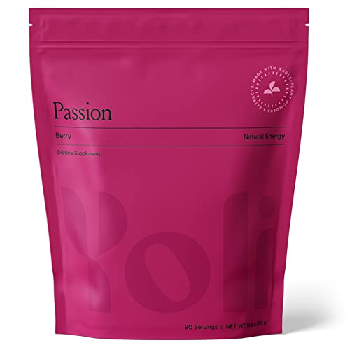 Image of Yoli Passion Energy Powder Mix, Berry, Sugar-Free, Bulk 90 Servings Pack | Bulk 90-serving berry energy drink mix with green tea and guarana for endurance, stamina, and daily performance support.