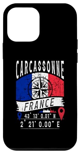 Abbraccia il tuo DNA con questo design Carcassonne! Con la bandiera della Francia e le coordinate GPS di Carcassonne, Latitudine e Longitudine. Design della Repubblica francese.