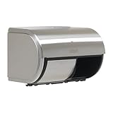 Georgia-Pacific Compact 2-Roll Side-by-Side Coreless High-Capacity Toilet Paper Dispenser by GP PRO (Georgia-Pacific), Stainless, 56798, 10.120' W x 6.750' D x 7.120' H, Stainless Steel