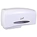 Scott Essential Coreless JRT Twin Toilet Paper Dispenser (09609), High Capacity, Durable, 20? x 6? x 11?, White