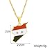 Heavstjer Fashion Stainless Steel Syrian Arab Republic Map Pendant Syria Flag Necklace(Gold)