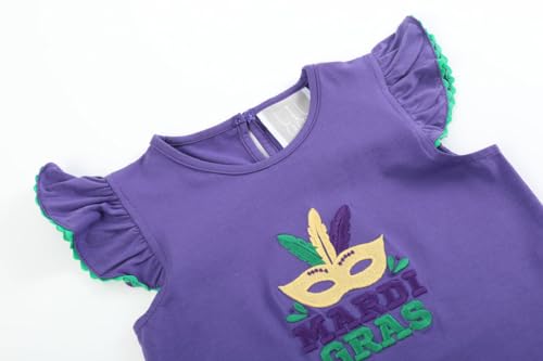 Baby Girls Purple Mardi Gras Applique Ruffle Shirt3