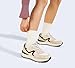 LUCKY STEP Women's Retro Fashion Casual Sneakers Platform Classic Trendy Trainning Anti-Slip Tennis Travel Walking Shoes(Beige,8)