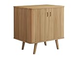 Bois de teck très résistant, Mécanisme de fermeture soft close, Grande surface de rangement, Supports muraux anti-basculement inclus