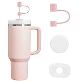 MOLOSLEEVE Straw Toppers,for Stanley Straw Covers Cap for Stanley Cup 2.0,Silicone Dust-Proof Straw Caps Compatible with Stanley Cup Accessories 40oz, 30oz, 20oz（Light Pink）