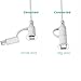 Smays Replacement Charging Cable for Freestyle Libre 3 Reader, Libre 2 - Micro USB & USB-C Combo Cable, 6ft, White