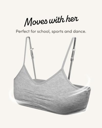 Fruit of the Loom Girls' Bra With Removable Cookies, 2-pack, White/Heather Grey, 30 - image 6