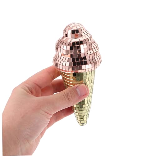 Bola espejada en forma de cucurucho de helado reflectante, decoración versátil para fiestas, bodas, cumpleaños y decoración del hogar miniatura 4