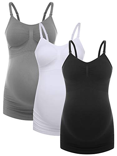 Image of HOFISH Women's Breast Feeding Tops,Maternity Nursing Cami with Build in Shelf Bra