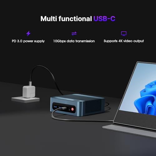 Image of BOSGAME Mini Desktop Computer, P2 Neo Intel 12th Core i5 12450H (up to 4.40GHz) 16GB DDR4 512GB PCIe SSD Mini PC, 4K Triple Display Dual LAN & Wi-Fi 6E & BT5.2, Small PC for Office
