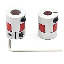 2PCS 8mm to 10mm Aluminium Plum Flexible Shaft Coupling Diameter 20mm Length 25mm Connector Flexible Coupler for 3D Printer CNC Machine and Servo Stepped Motor8x10mm