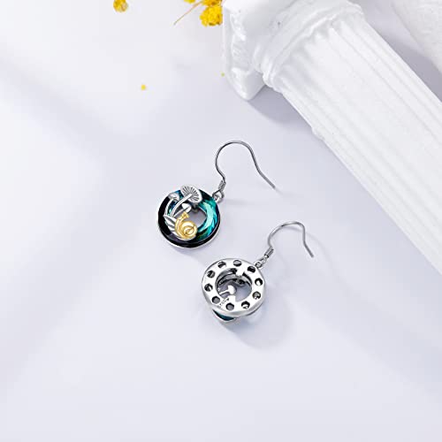 Aoboco Mushroom Drop Earrings 925 Sterling Silver Snail Dangle Earrings Jewelry Gift For Women #TOP2