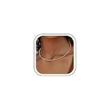 GoldGifts Rose Gold Choker Necklace for Women, Dainty Minimalist Simple Thin Lightweight Collar Choker,Rose Gold Plated Stainless Steel Hypoallergenic Fashion Trendy Necklace, Open Cuff Bangle Jeweley