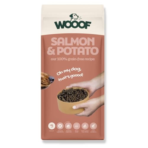 WOOOF Lachs & Kartoffel 18kg kaltgepresstes, getreidefreies und hypoallergenes Hundefutter | Trockenfutter, leicht verdaulich, ohne Weizengluten