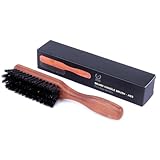 Zeus Pear Wood 100% Boar Bristle - Medium Beard Brush with Handle - Made in Germany
