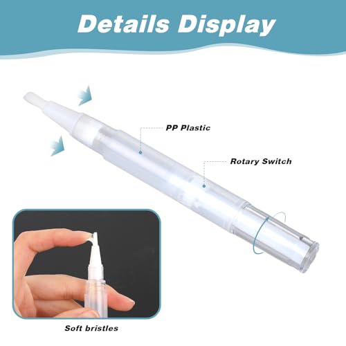 5Pcs 5ml Empty Nail Oil Pens Refillable Cuticle Oil Pens Transparent Twist Pen for Cuticle Oil Applicator, Lip Gloss Dispenser with Brush Tip, Eyelash Growth Liquid Tube, Cosmetic Lip Gloss Container - Image 4