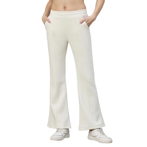 Image of 98 Degree North Women Flared Fleece Track Pants-GL1315-ALMOND