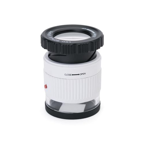 ANCLLO 10 lupas con iluminación LED, Lupa para joyería con Longitud Focal Ajustable para joyería, Textiles, Monedas, Sellos, Piedras Preciosas