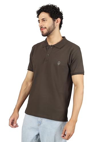Image of Men's Regular Fit Polo Collar Half Sleeve T-Shirt Cotton Blend Polo T-Shirt Comfortable Lightweight Plain T-Shirt